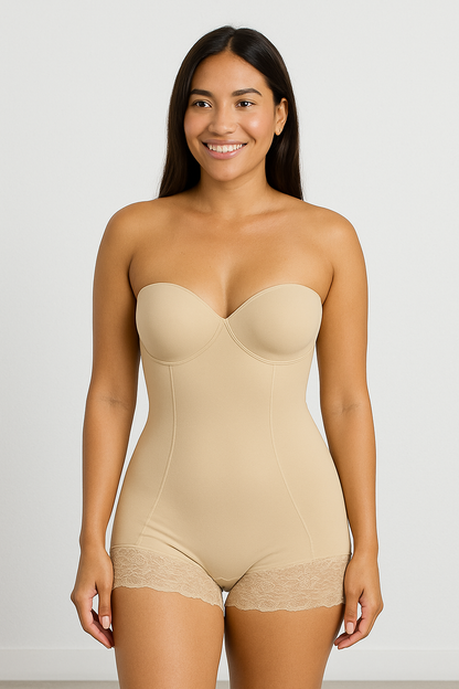 Strapless Mid-Thigh Body Shaper