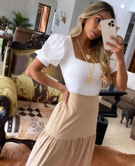 Off-Shoulder Ruffled Sleeve Bodysuit