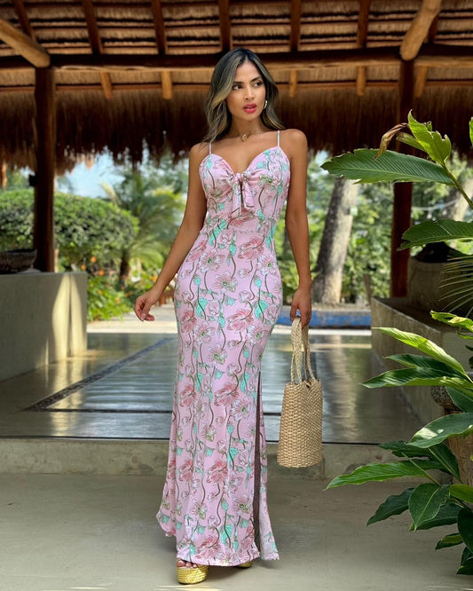 Long Pastel Pink Dress