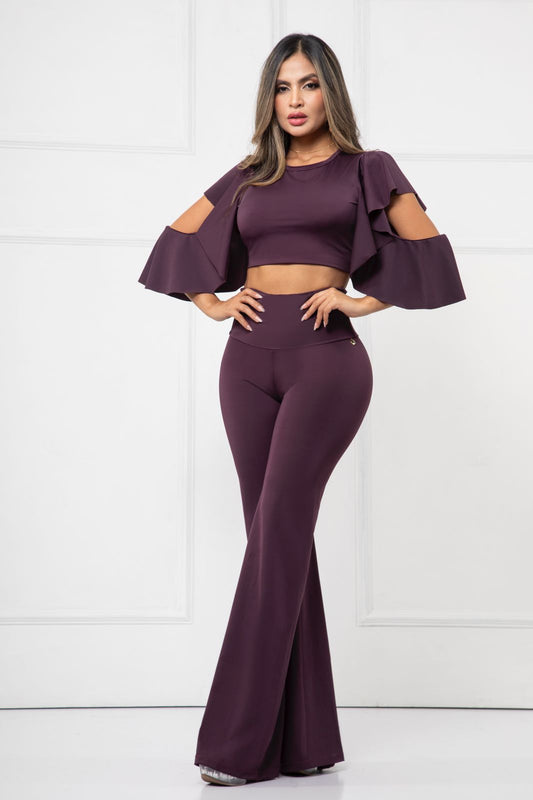 Two-Piece Set with Flared Pants