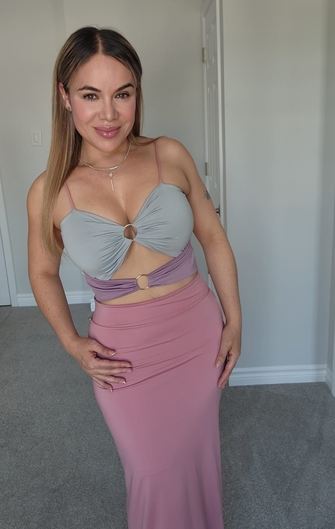 Two-Tone Maxi Dress