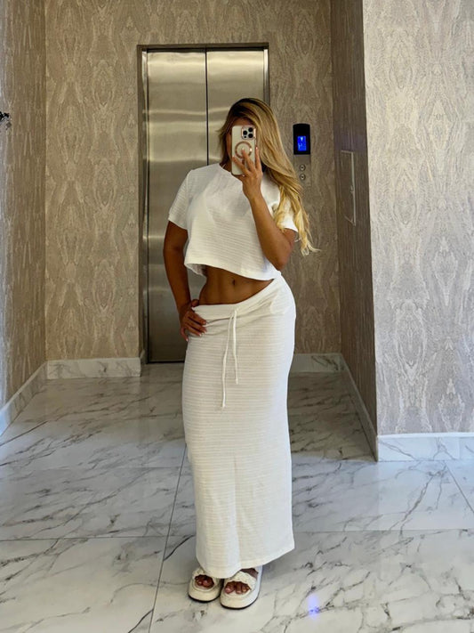 White Knit Beach Set