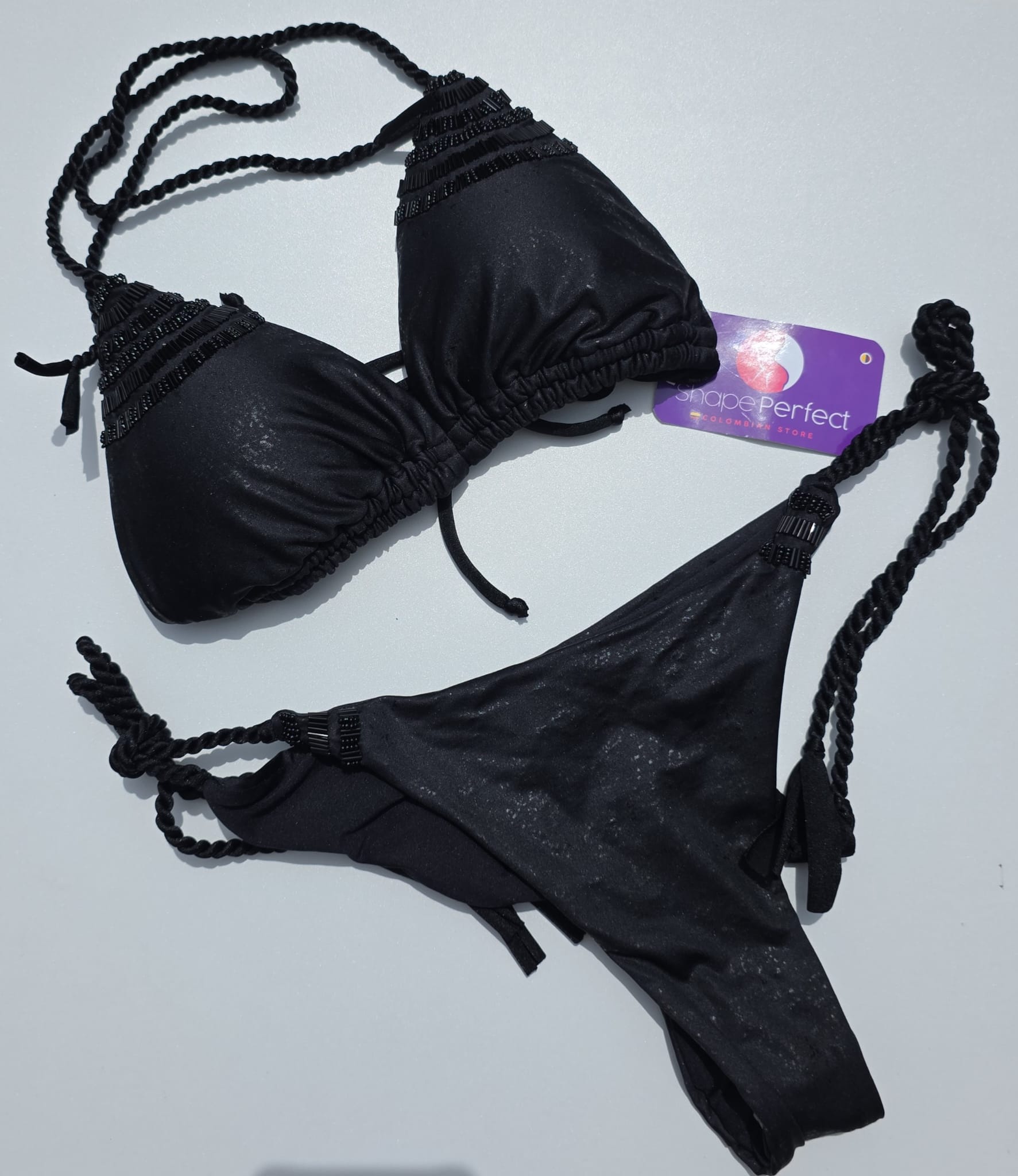 Black Heart Handcrafted Bikini Set